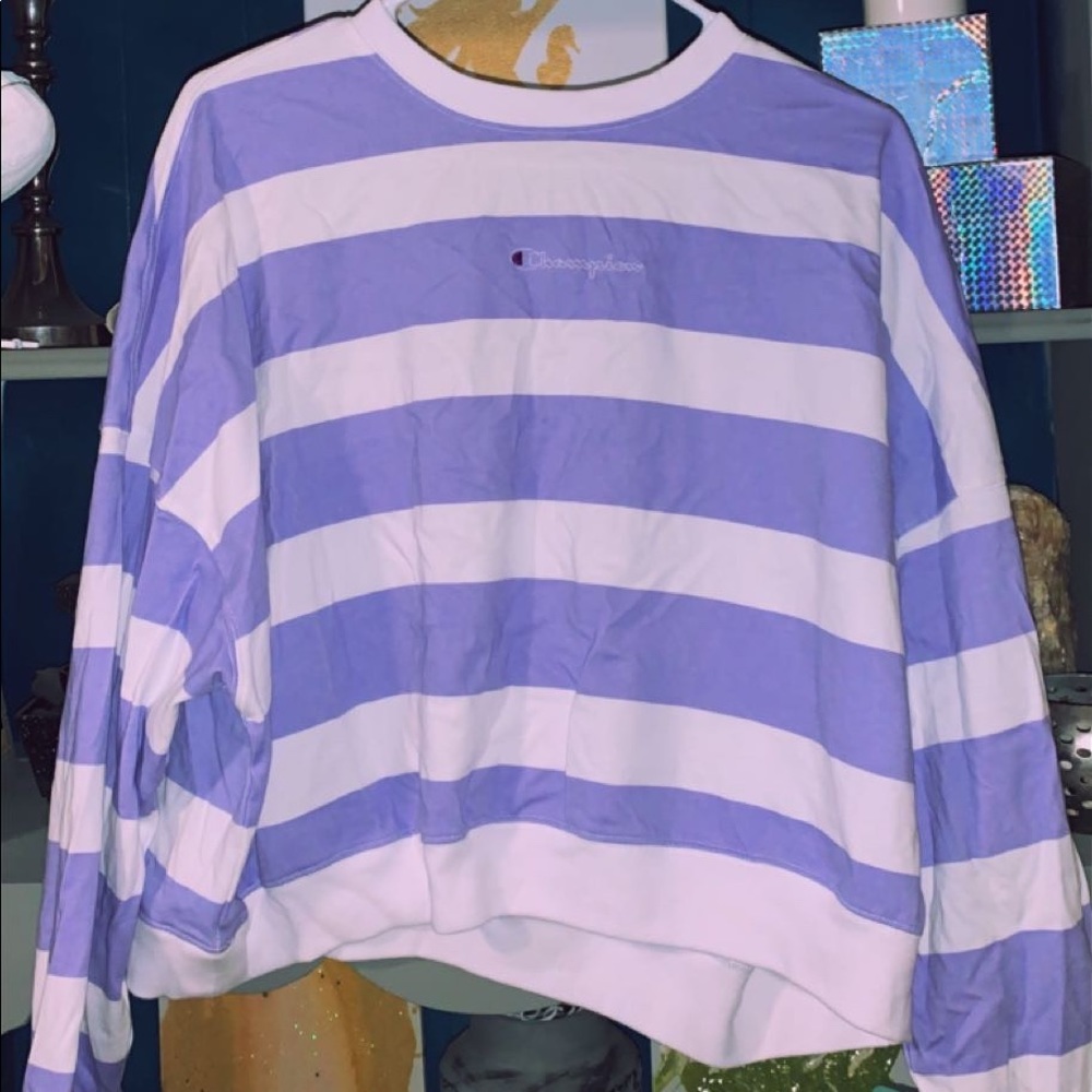 cropped long sleeve light pullover crew neck